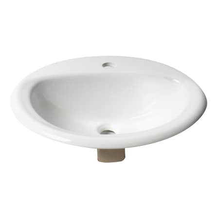 Alfi Brand ALFI brand ABC802 White 21" Round Drop In Ceramic Sink with Faucet Hole ABC802